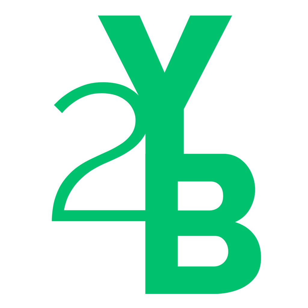 Logo do Youth to Business na cor verde em versão reduzida como "Y2B".